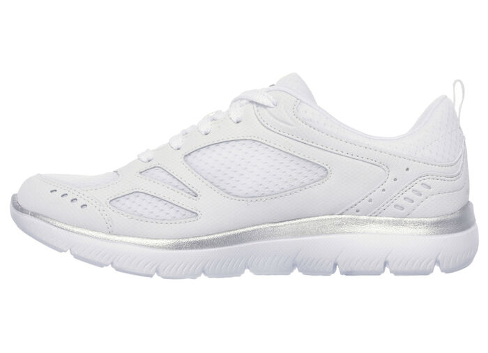 SKECHERS, sportiga damsneakers, med nappaläderdetaljer, 